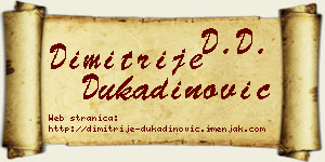 Dimitrije Dukadinović vizit kartica